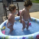 Pool Time Fun Mason and Caleb cooling off in the pool
